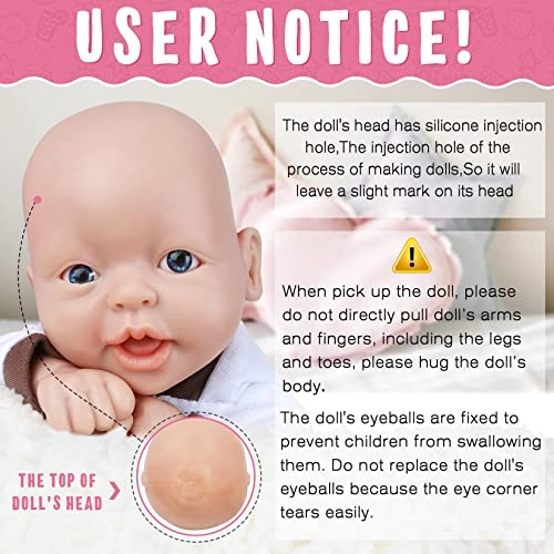 Reborn Baby Doll - 14 inch Silicone Girl Ages 3+