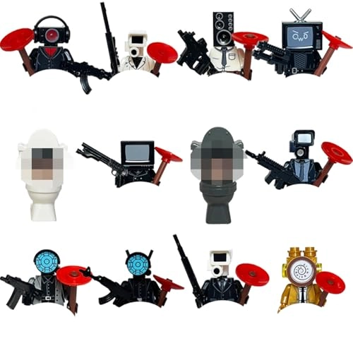 Toilet Mini Figure Building Set - 15 years movable character 12 pieces