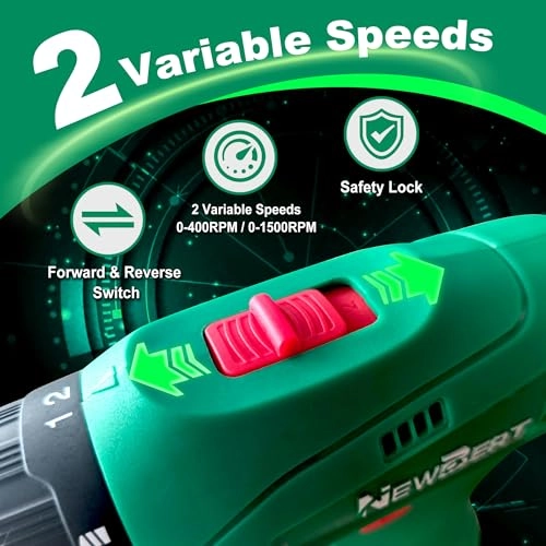 Cordless Drill Set - 1500 Milliamp Hours 12 Volts