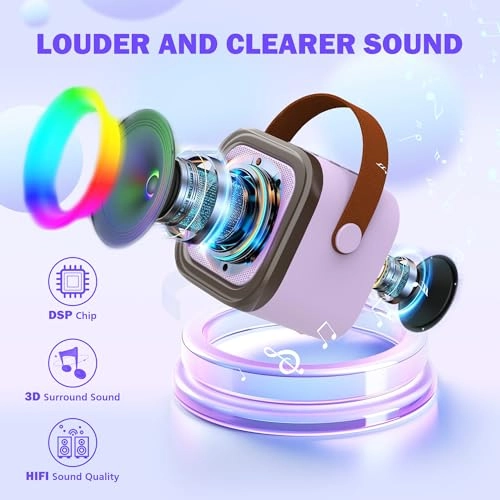 Mini Karaoke Machine - 2 Wireless Microphones