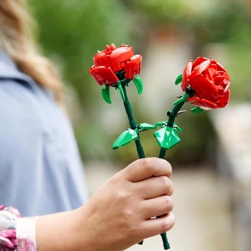 Botanicals Roses - 2 red blooms 26 cm stems