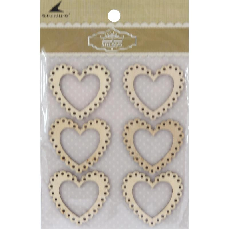 Wood Sticker - Wood 6 Pieces