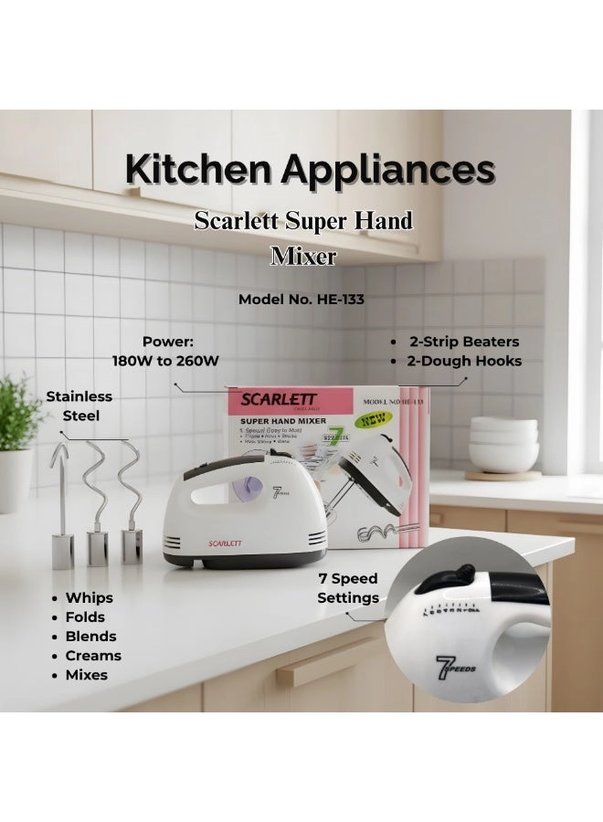 Super 7 Speed Hand Mixer - 200W