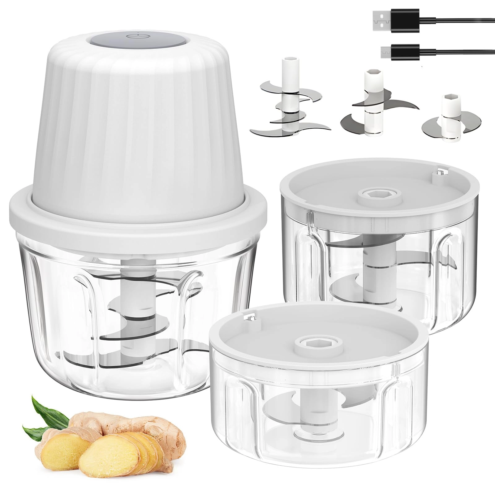 SF SUNFUNY Mini Garlic Chopper - 250ml Rechargeable Battery