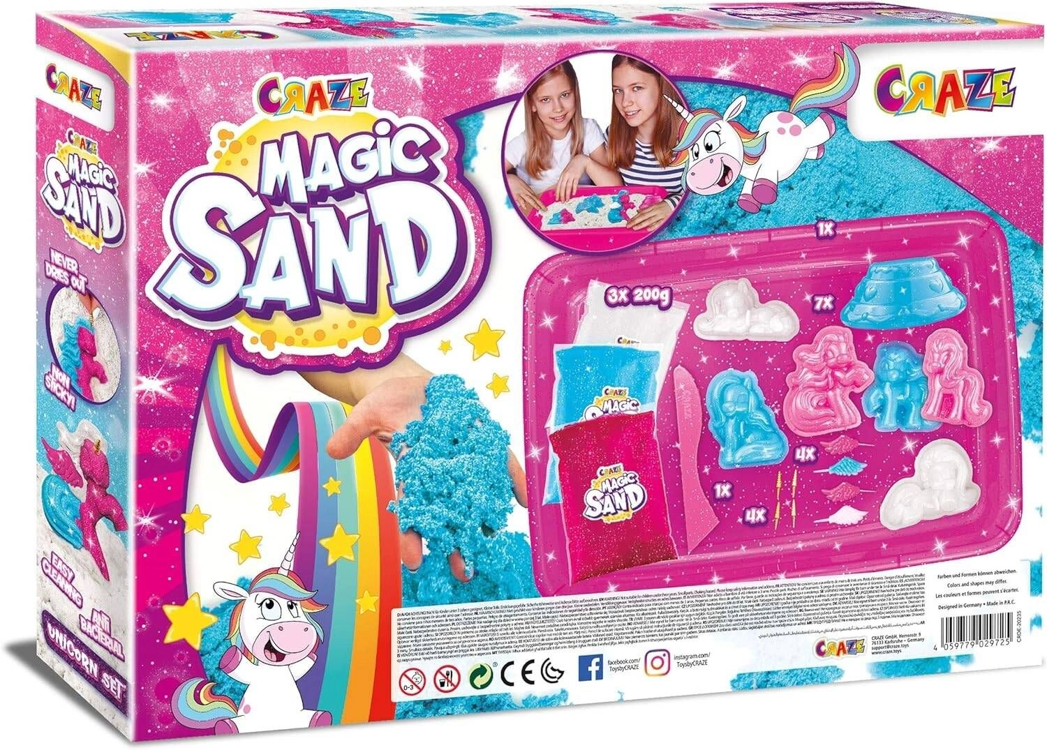 Magic Sand Playset Unicorn - 200 g 3 colours 5+