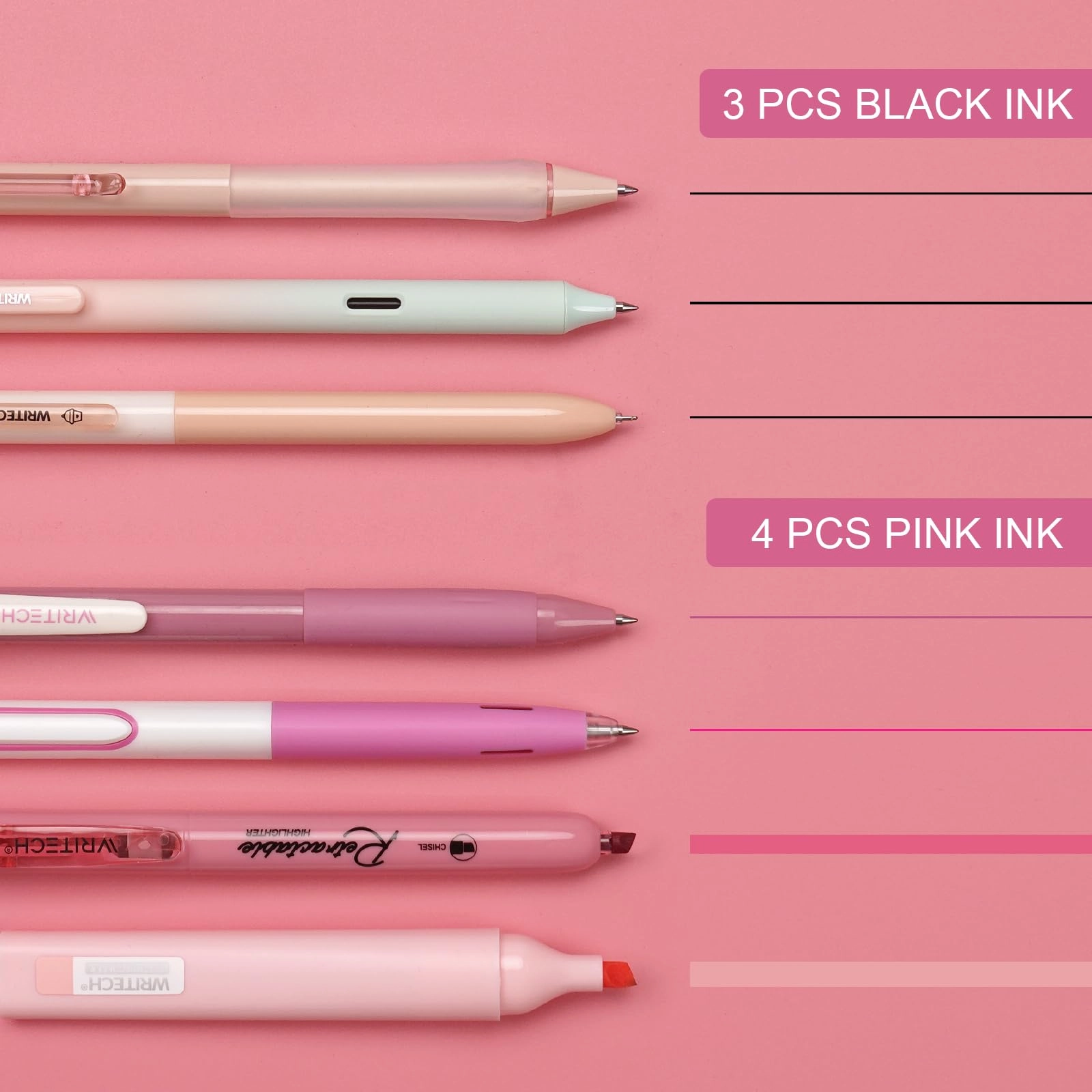 Gel Pens - 7ct 0.5mm