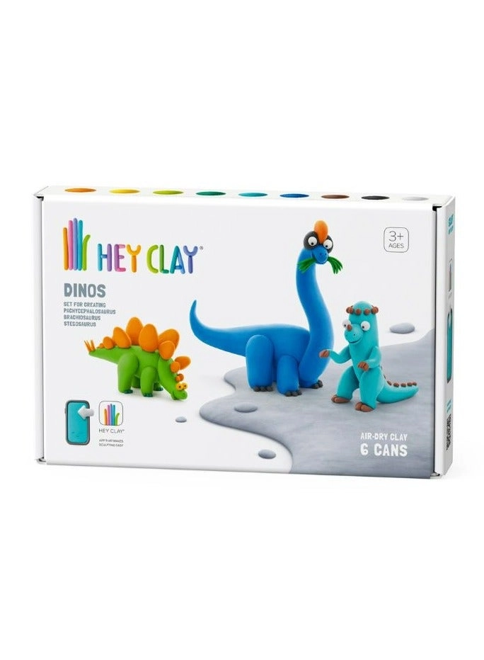 HEY CLAY DIY Dinos - Modeling Clay 3+ years 6 cans