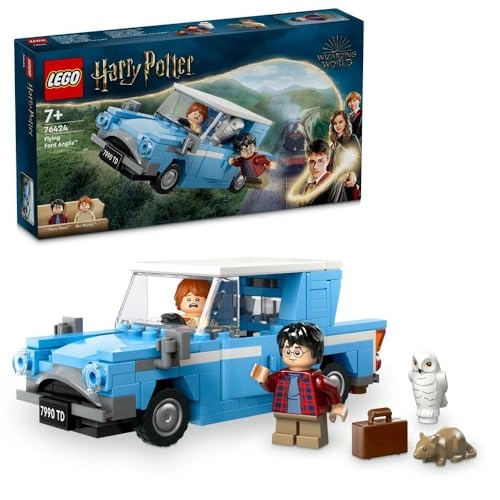 Harry Potter LEGO Flying Ford Anglia (76424) - Buildable model Ron Weasley minifigure Hedwig figure