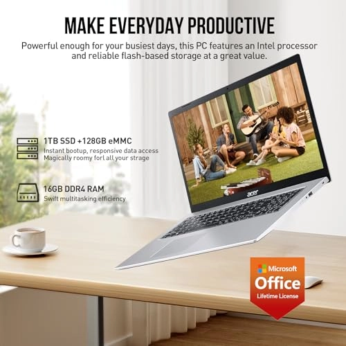 Aspire 1 N4500 - 15.6'' Celeron 16GB 1TB SSD+128eMMC