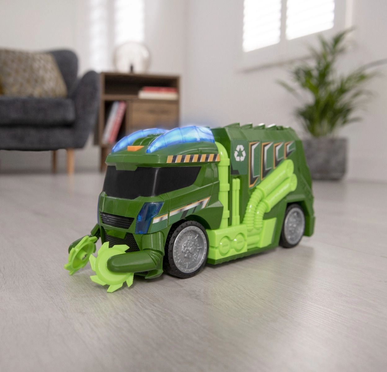 Mean Machines Light And Sound Garbage Truck - Green 3+ yrs