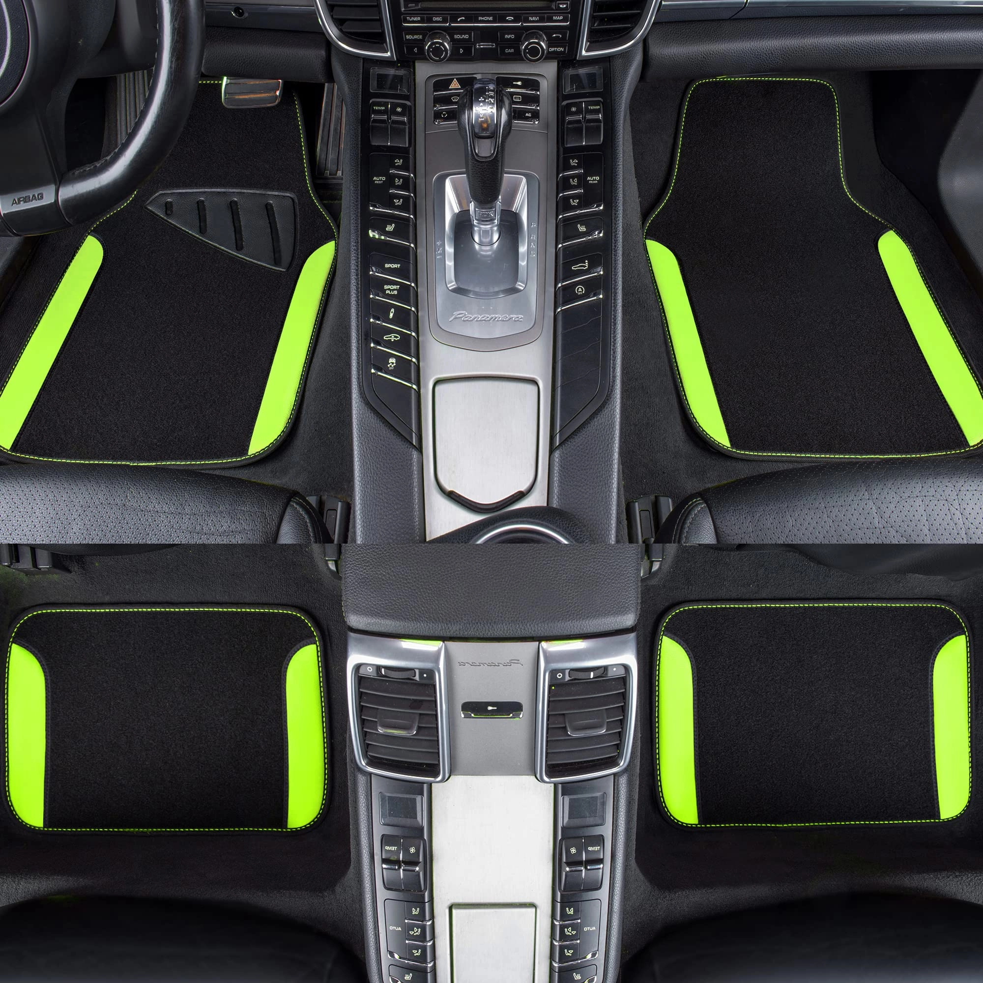 Universal Fit Car Floor Mats - Set of 4pcs Black and Burgundy