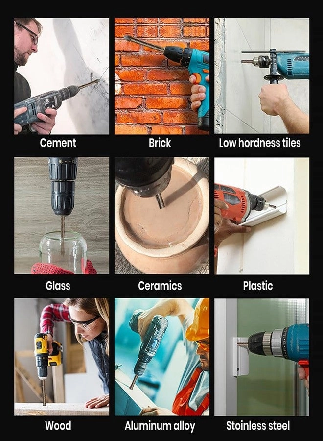 Power Drill Bits Set - Alloy Steel Carbide-Tipped 7-Piece 3-12mm