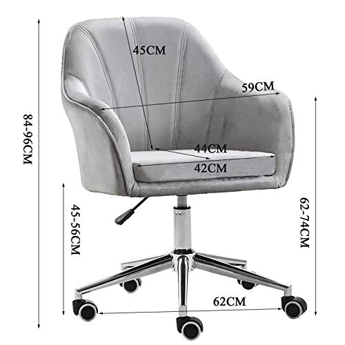 Velvet Task Chair - Adjustable Swivel Rolling Purple