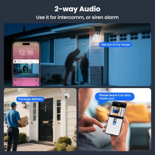 10X Zoom PTZ Home Security Camera System - 4 10 2.7K