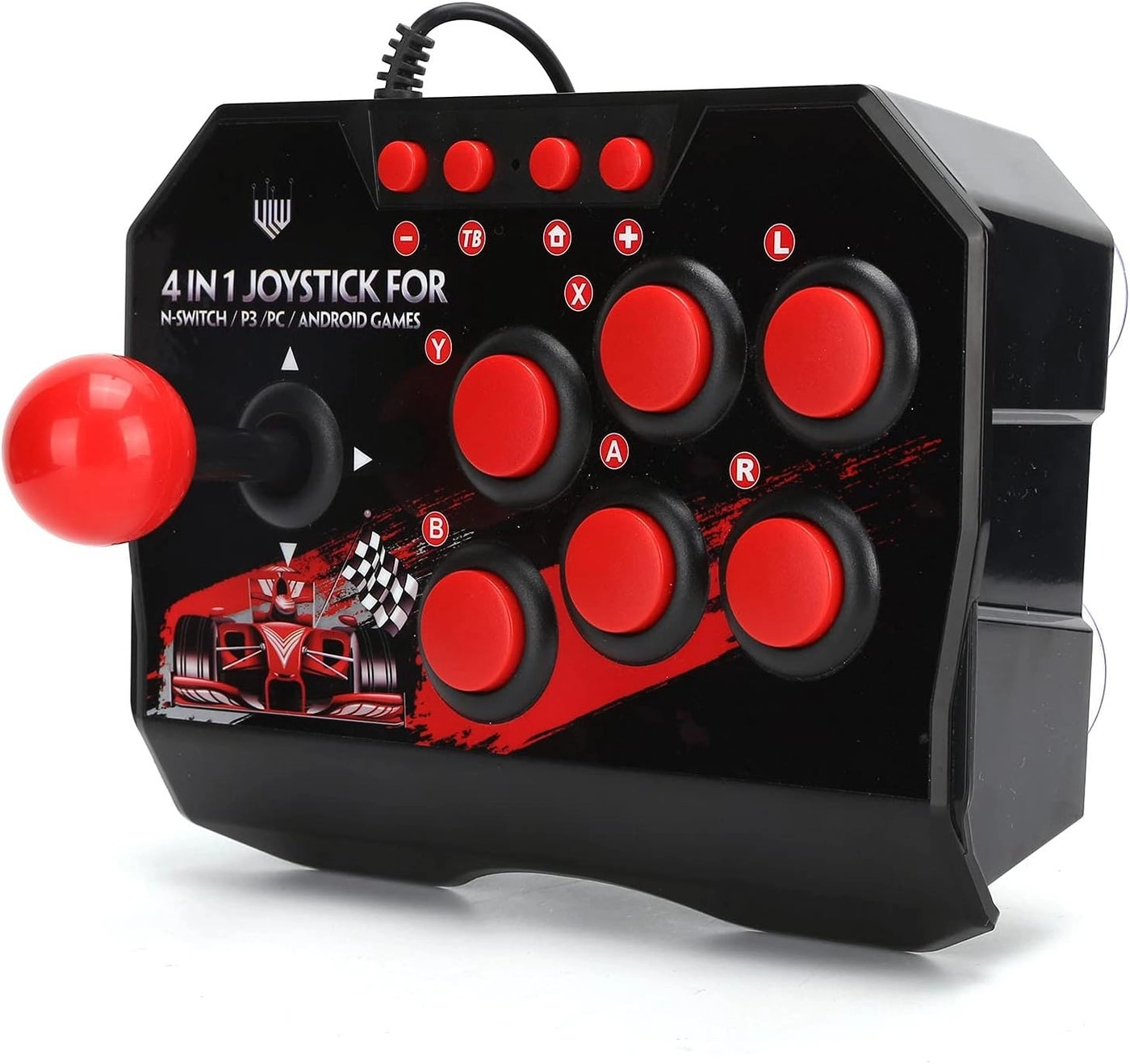 Lazimin Arcade Fight Stick - black and red Switch PC PS3