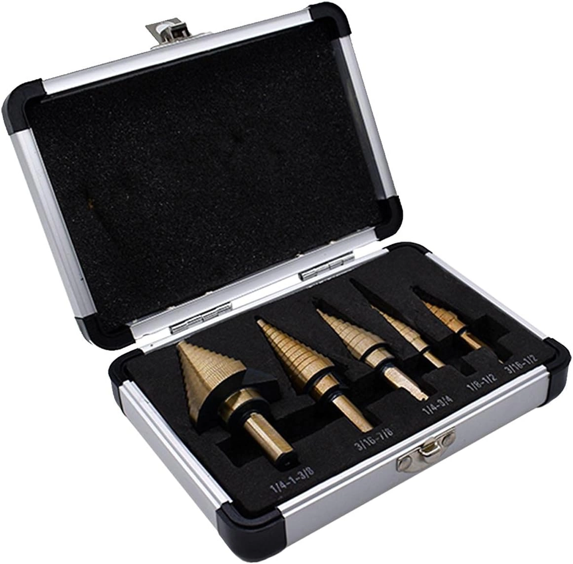 woobles Step Drill Bit Set - high-speed steel 5-piece 50 Sizes