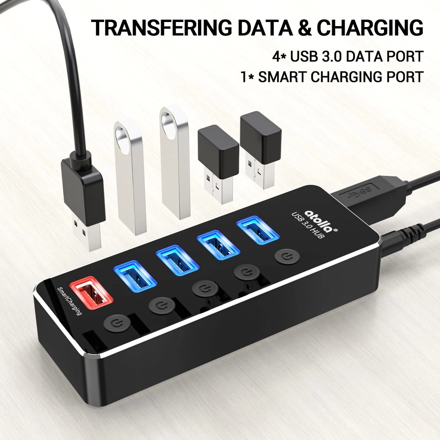USB 3.0 Hub - 4-Port 5V/3A Adapter