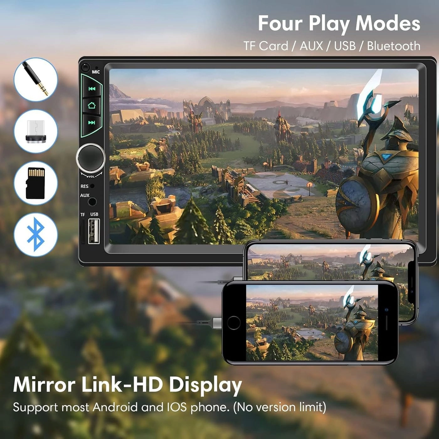 Double Din Car Stereo - 7 Inch Dash Cam