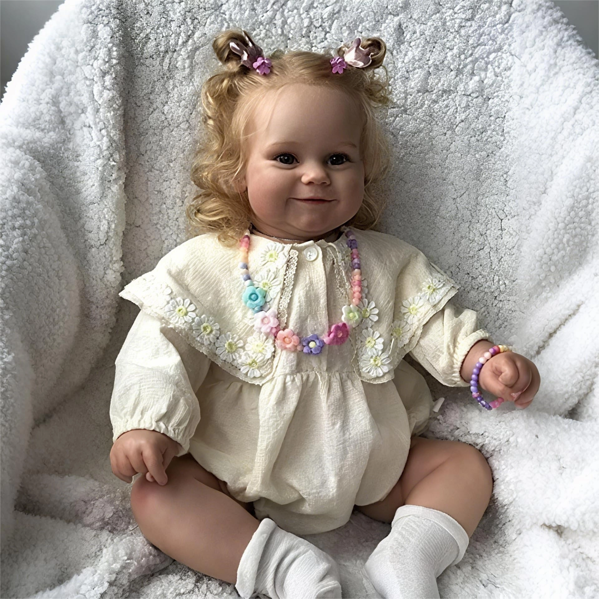 Pinky Reborn Maddie Reborn Doll - 24 inch 60 cm Rooted Blonde Hair Ages 3 months+