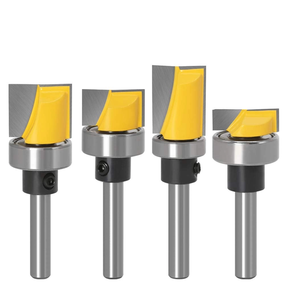 Wolfride Flush Trim Router Bit - 1/4",5/16",3/8",1/2" 1/4" 4PCS