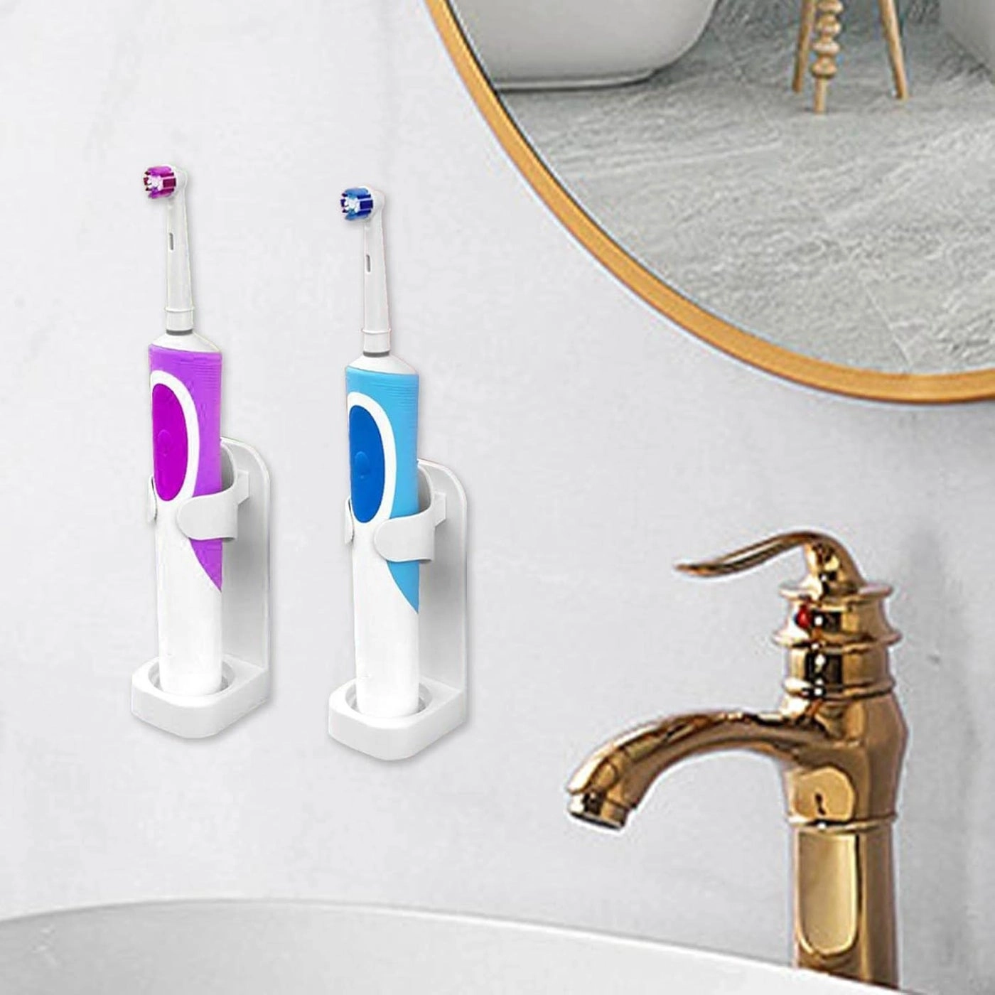 Toothbrush Wall Holder - Wall Mounted 2 Pcs