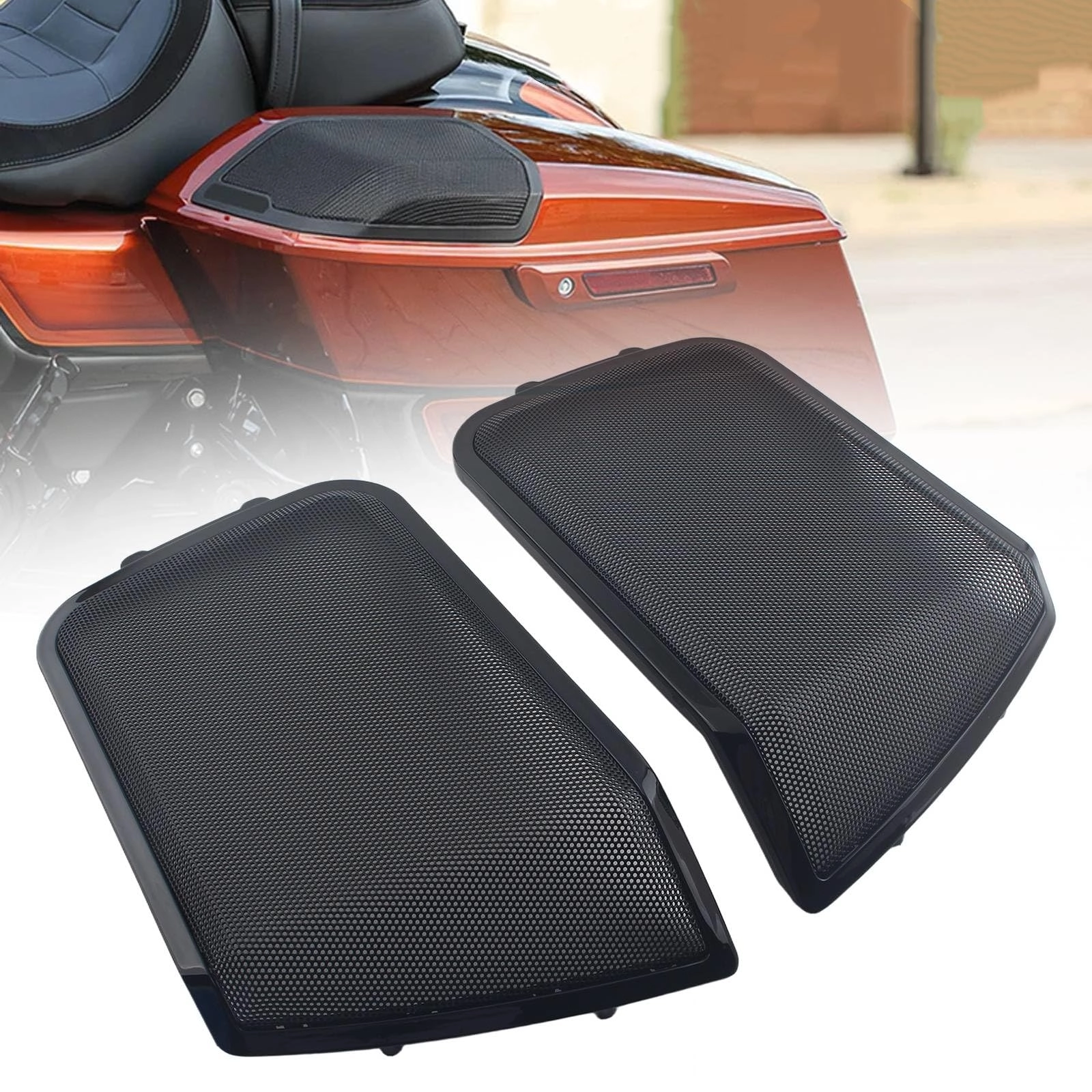 SlowFINest Saddlebag Lid Speaker Grill - Harley Touring Electra Glide Street Glide Road Glide Road King 1994-2013