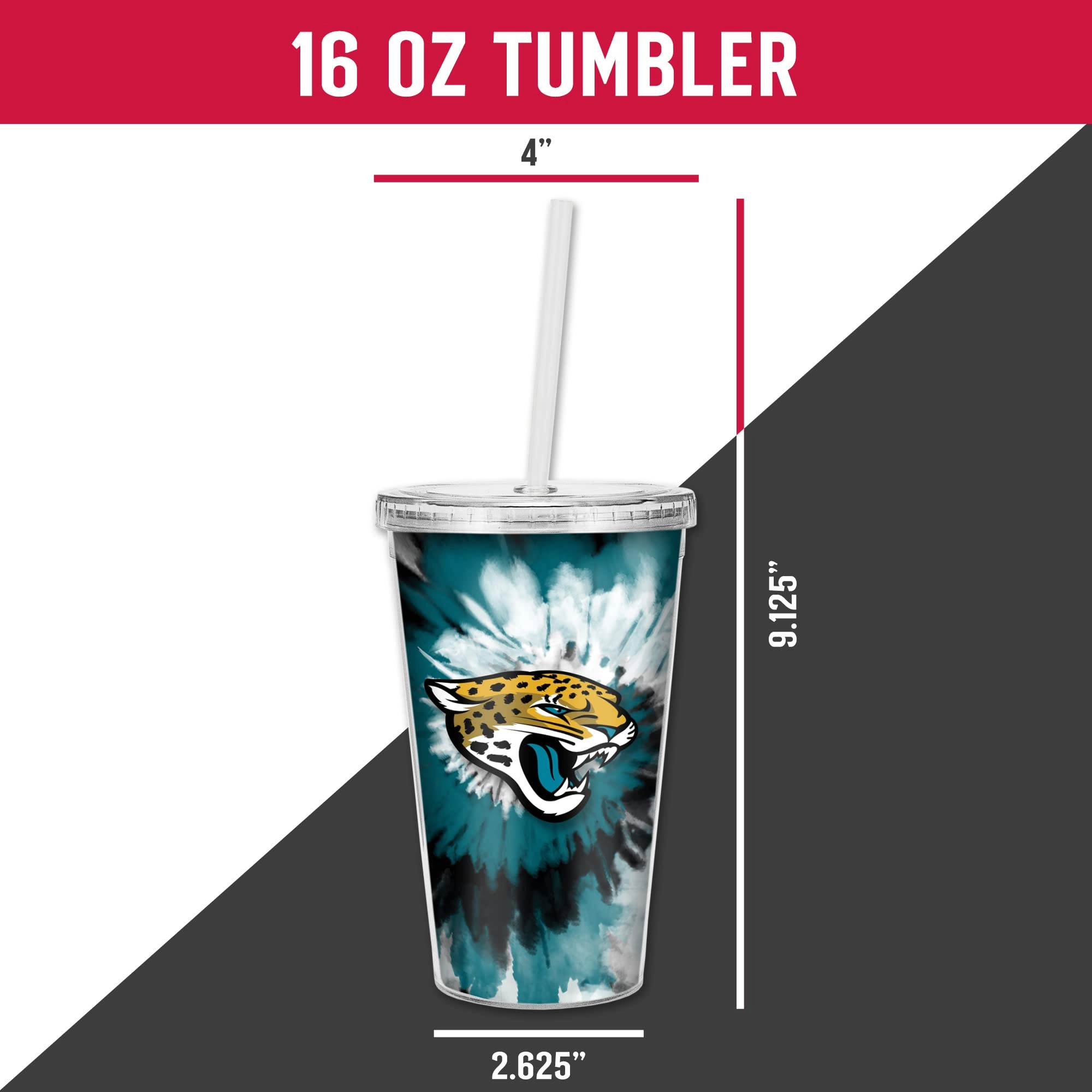NFL Football Metallic Tie Dye Tumbler - 473ml