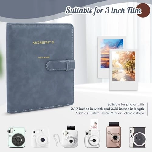3.5x2.3" 256 Pockets PU Leather Photo Album