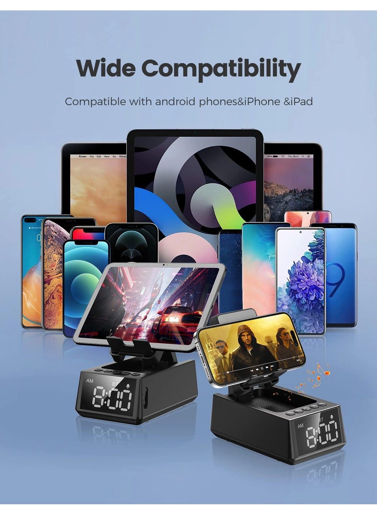 Cell Phone Stand with Bluetooth Speaker