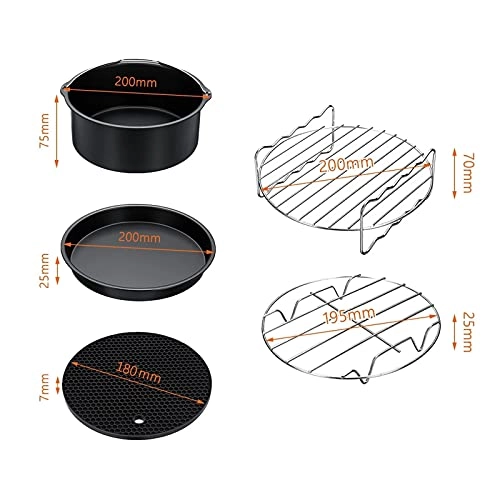 Air Fryer Accessories - Silicone, Stainless Steel, Carbon Steel 5 PCS