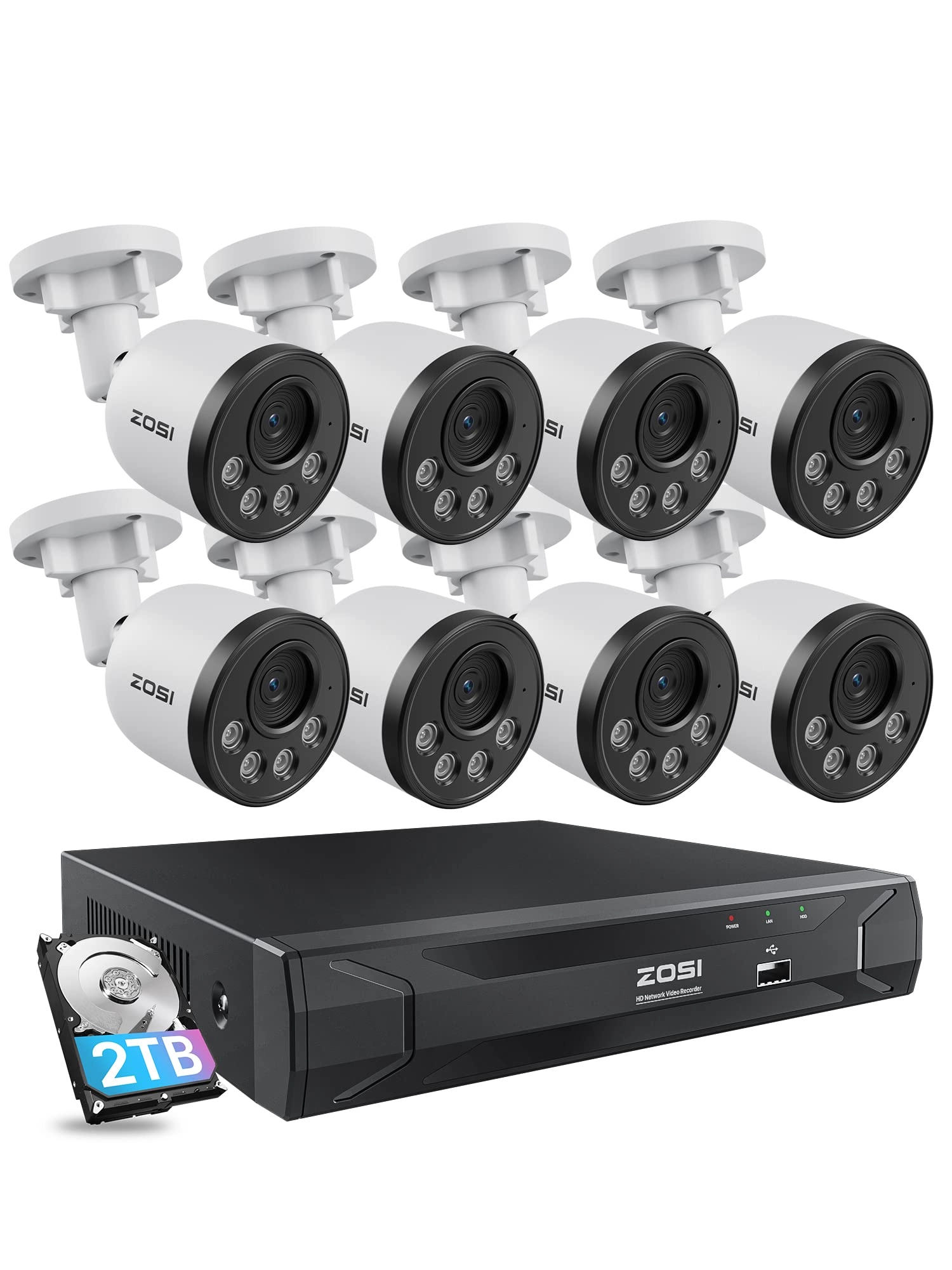 8 Channel 5MP 3K PoE Home Security Camera System