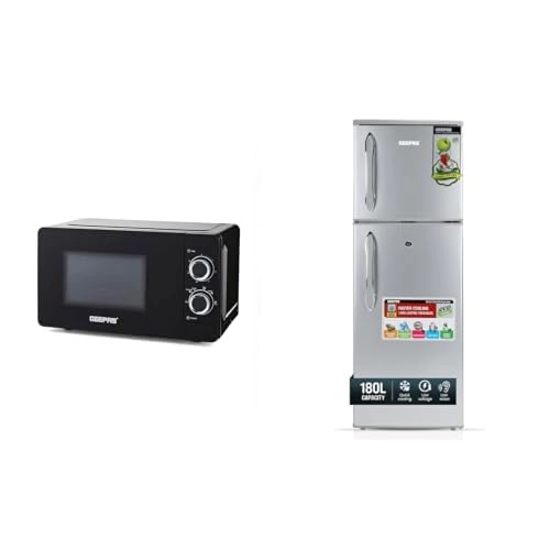 GEEPAS Manual Microwave Oven + Double Door Refrigerator