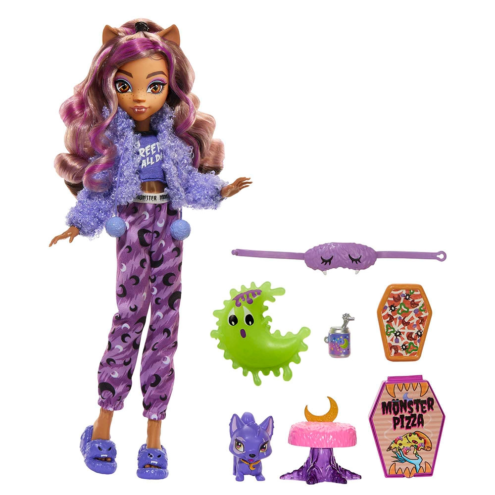 Monster High Clawdeen Wolf Doll - Creepover Party Pet Dog Crescent Ages 4+
