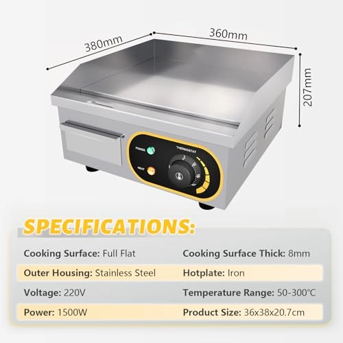 Electric Griddle Plate - 36 x 38 x 20 cm