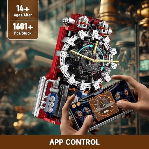 10187 Technic Mechanical Engine Clock - Remote Controlled App Control