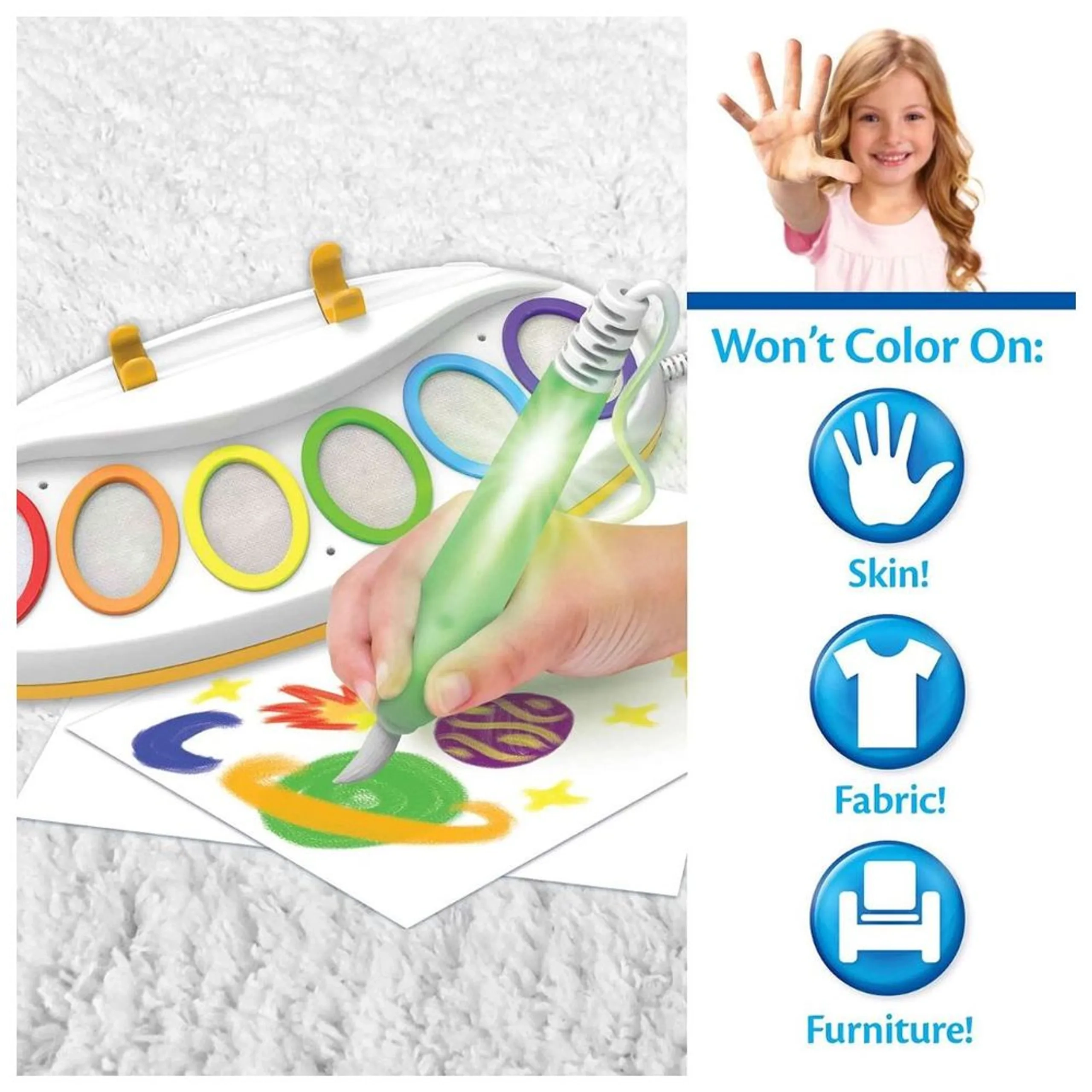 Color Wonder Magic Light Brush Kit - 1 Magic Light Brush 6 washable Color Wonder Paints 18 Color Wonder Sheets