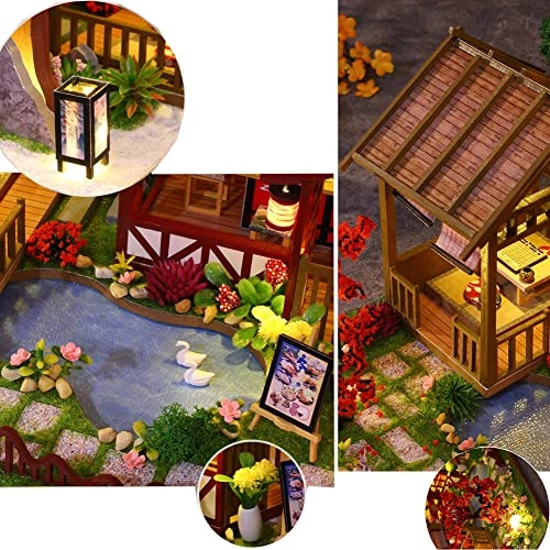 Miniature Dollhouse Kit - Japanese Style Painting Style Courtyard Scene