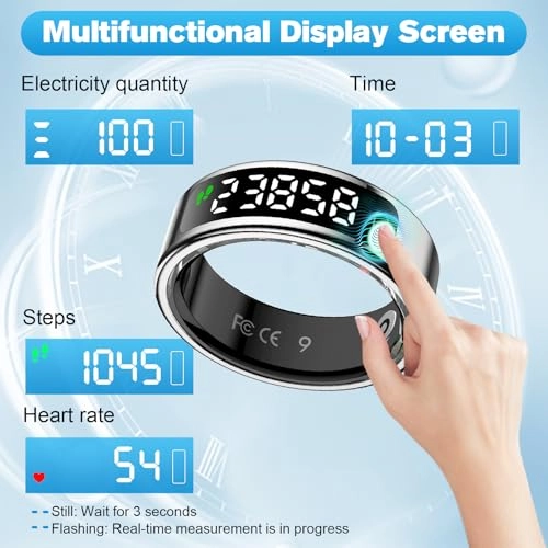 Smart Ring - LED Dispay Screen Heart Rate Sleep Tracker