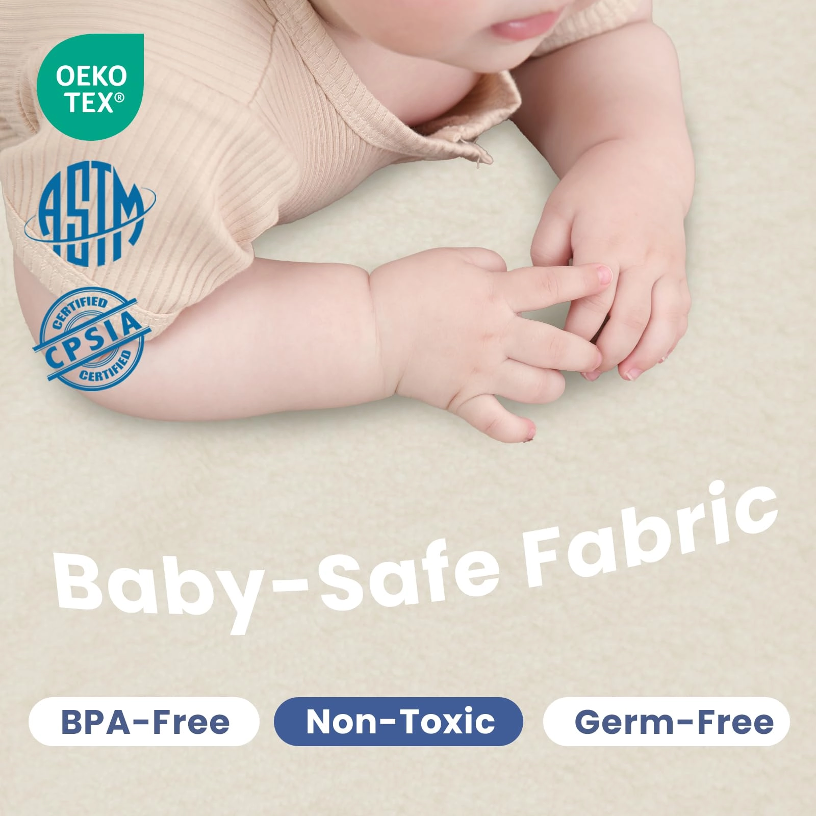 Baby Activity Play Mat - 79"x118" 1.3" Thick Cream