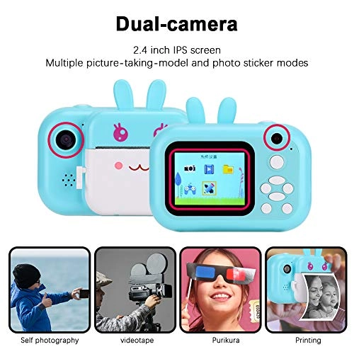 Portable Printing Camera - 1080p Dual Lens 2.4-inch IPS