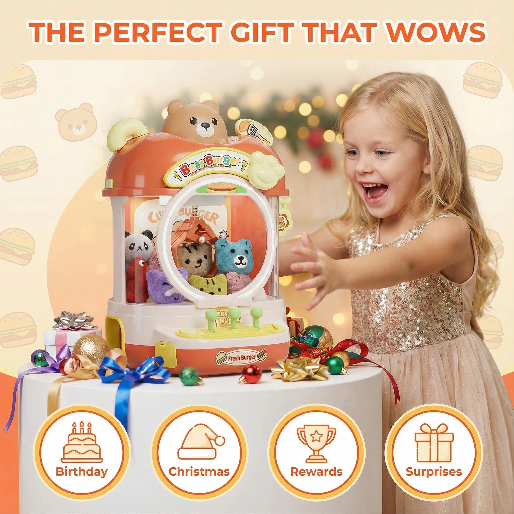 joyfox Claw Machine Burger Bear - 5 years+