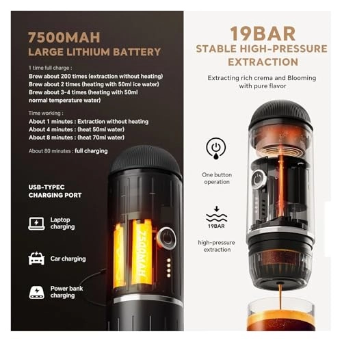 Portable Coffee Maker - coffee powder and capsules