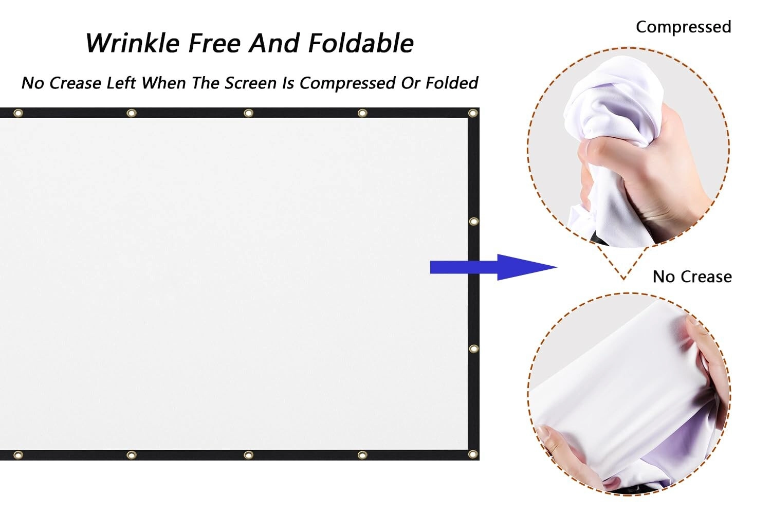 16:9 HD Foldable Anti-Crease Portable Projection Screen - Dual-Sided Portable