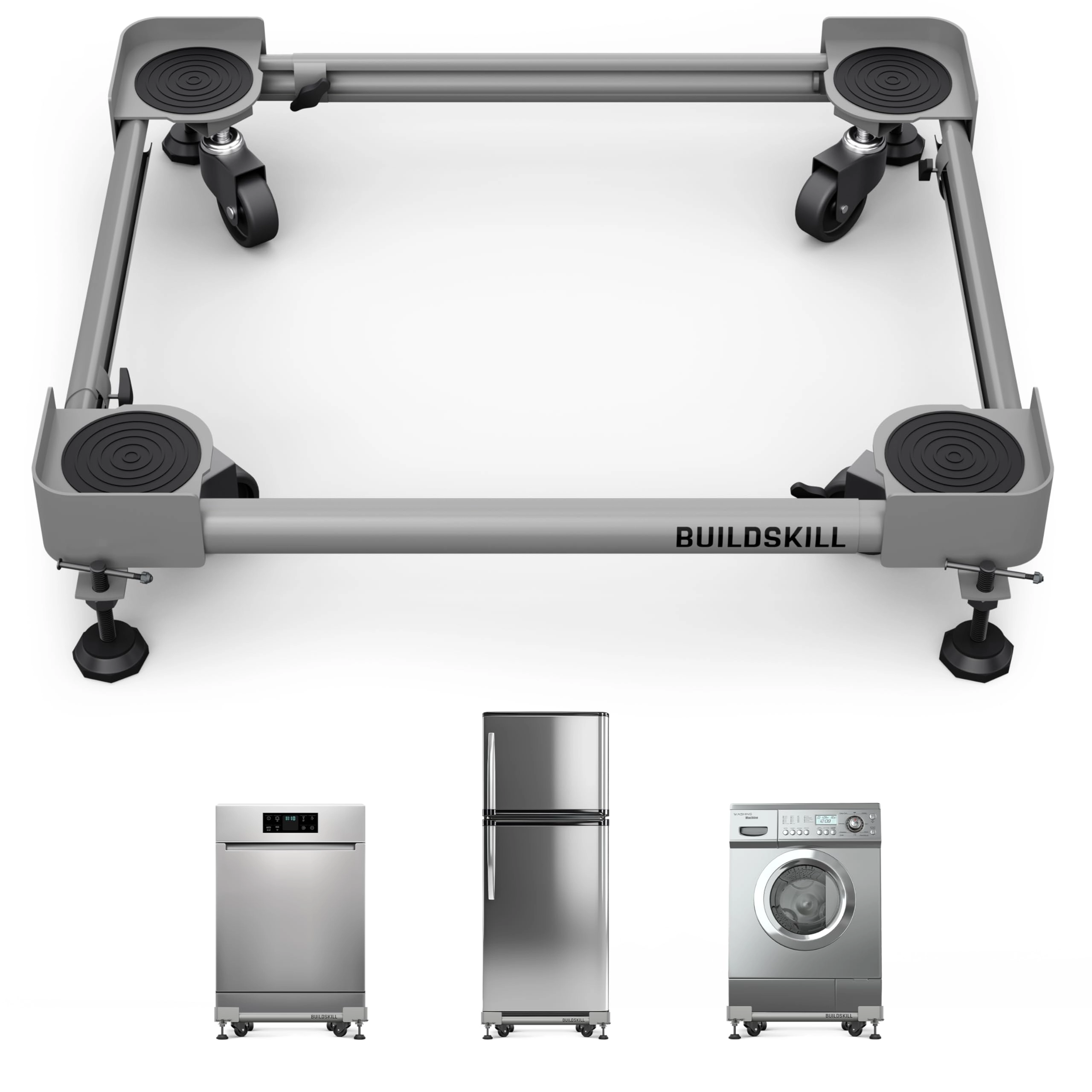 Buildskill, BIPL, Khasra No 9/1, Village Kapashera, Delhi, +91-7838379393, cs@buildskill.com Washing Machine Trolley - 160kg 360° Rotating Wheels