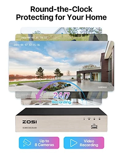 8CH 1080P DVR - 8TB + 1080P TVI Camera - 20m IR Night Vision