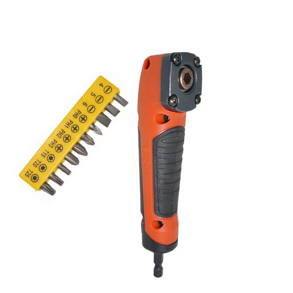 SENRISE 90 Degree Drill Adapter - 1/4" Hex Shank 10 Pcs Bits