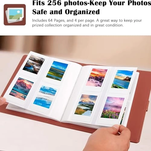 2x3" 256 Pockets PU Leather Photo Album