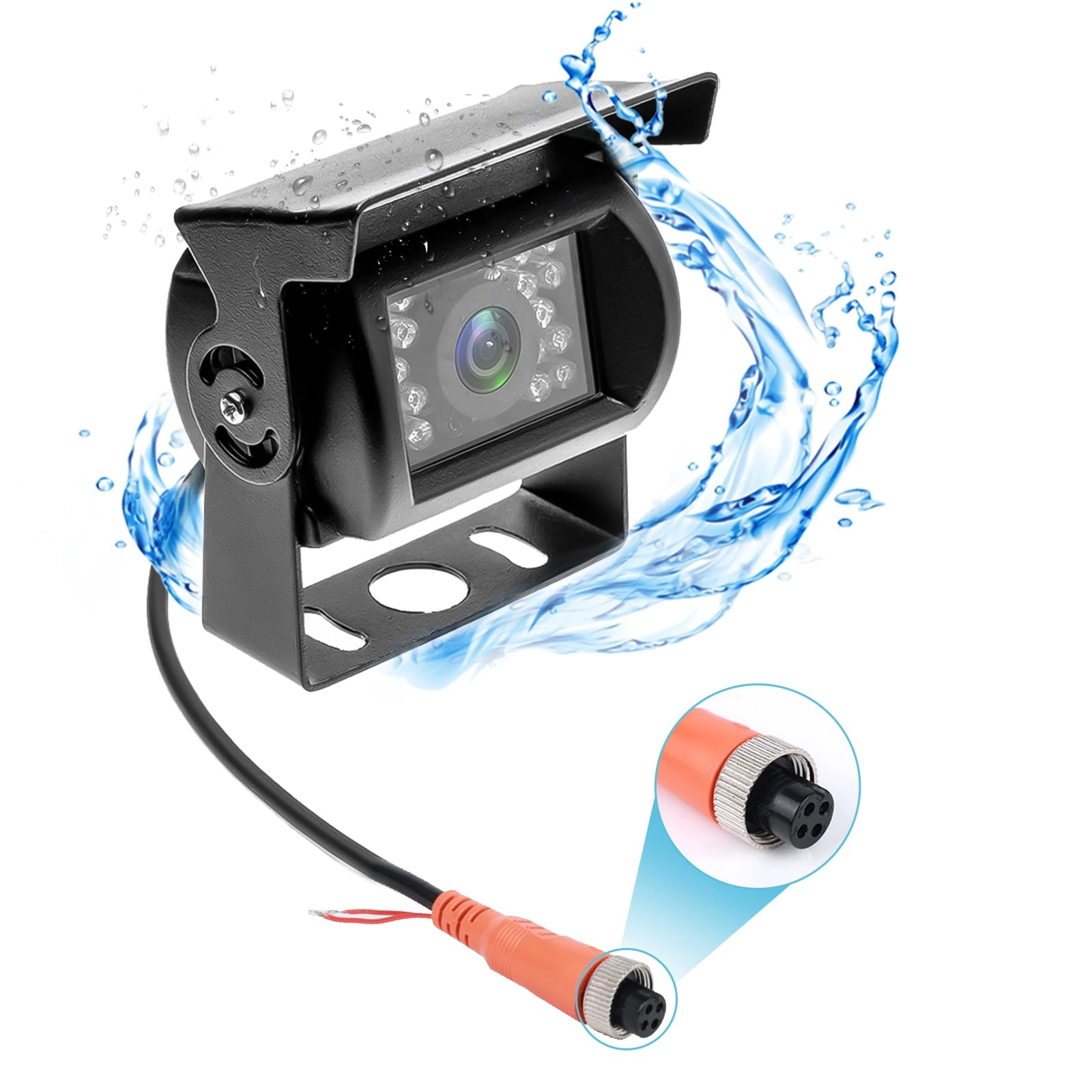 CAMECHO Backup Camera - Night Vision 4 Pin Aviation Connector