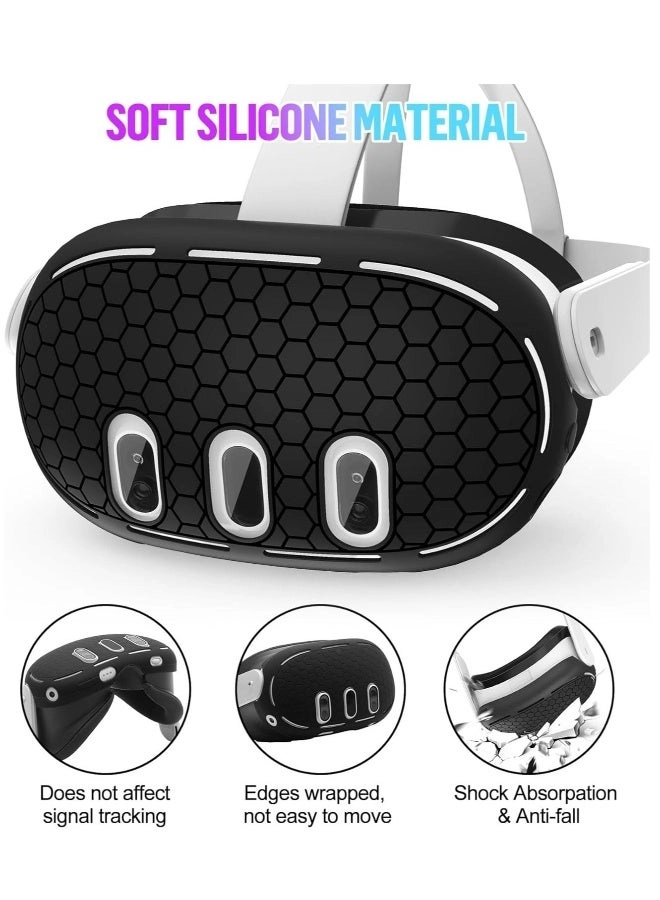Generic Silicone Controller Grip + VR Headset Shell Cover + Controller Stick Cap + Face Cover + Lens Cover + Lens Cleaning Cloth