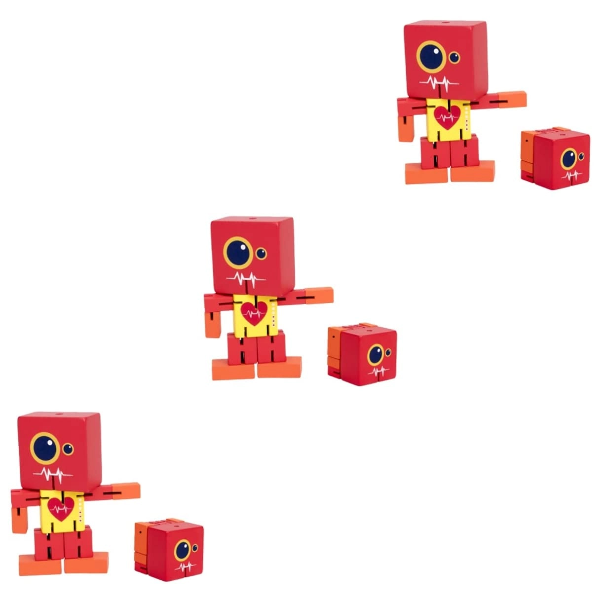 WGDJJ 3d Transforming Robot - Red (3 pcs.) Bundle